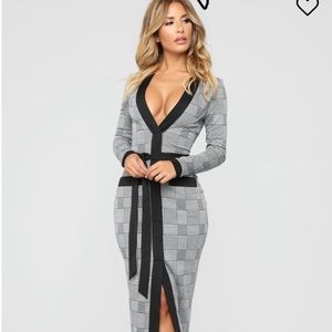 Maxi dress houndstooth